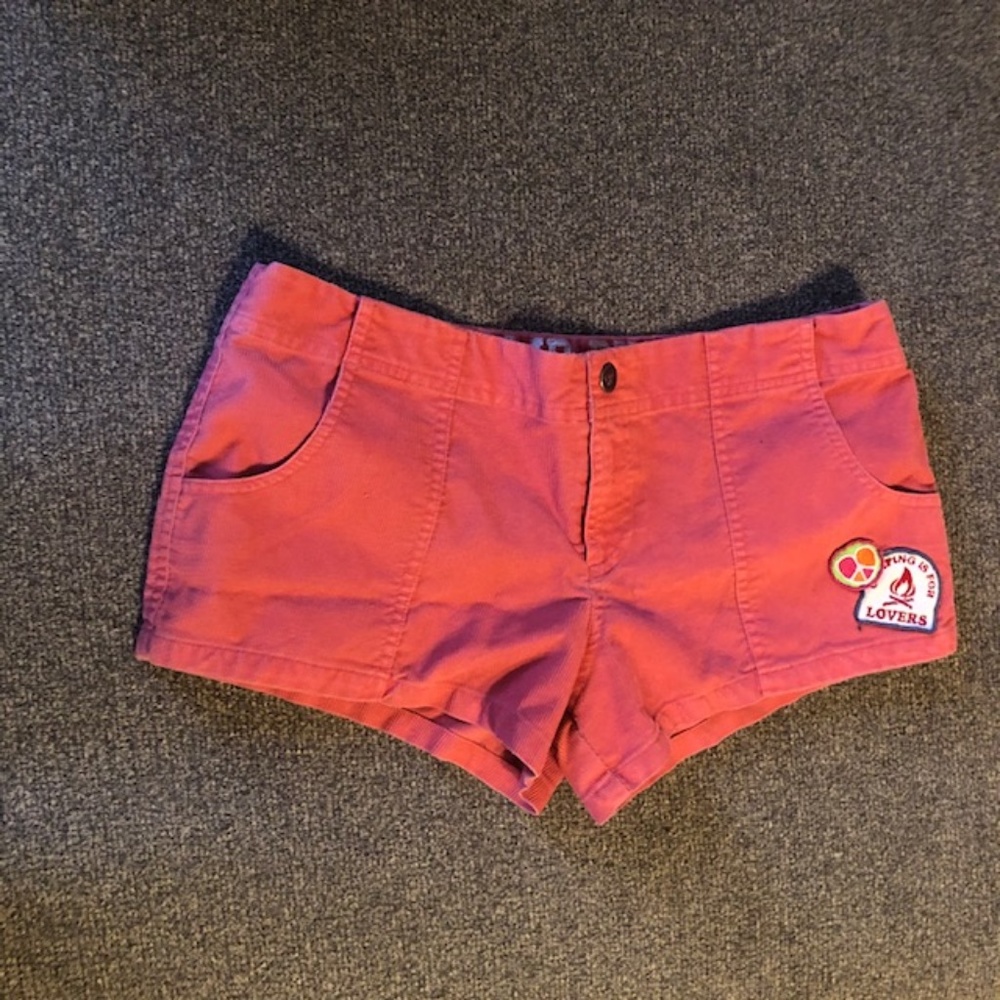 VS- Salmon Colored Cord Shorts with Patches